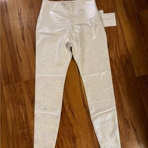 Beyond Yoga Iridescent White Leggings